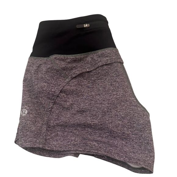 Lululemon Run Times Short II 4” Inseam Heather Lux Multi Black / Black Size 4 - Picture 6 of 12